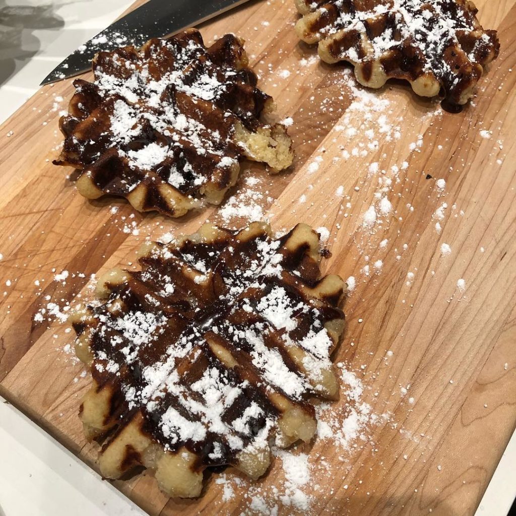 Brewed Ltd. has Liege waffles with Nutella and powdered sugar. Courtesy of Brewed