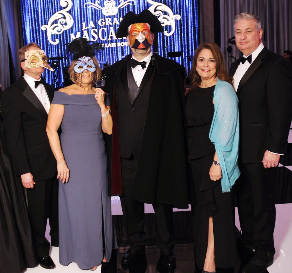 Dean & Jane Gladden, Rob Melrose, Carmen & Butch Mach at the Alley Theatre Ball. (Photo by Dave Rossman)