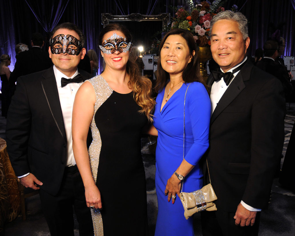 Gabriel & Amber Juarez, Linda & Willie Chiang at the 2019 Alley Theatre Ball – La Grande Mascarade: Au Palais Royal. (Photo by Dave Rossman)