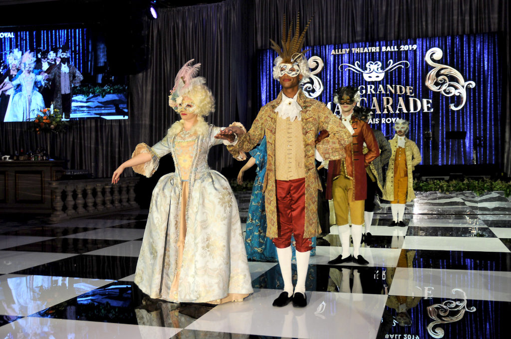 Dance House Fitness Dolls dressed to impress for minuets at the Alley Theatre Ball. (Photo by Dave Rossman)