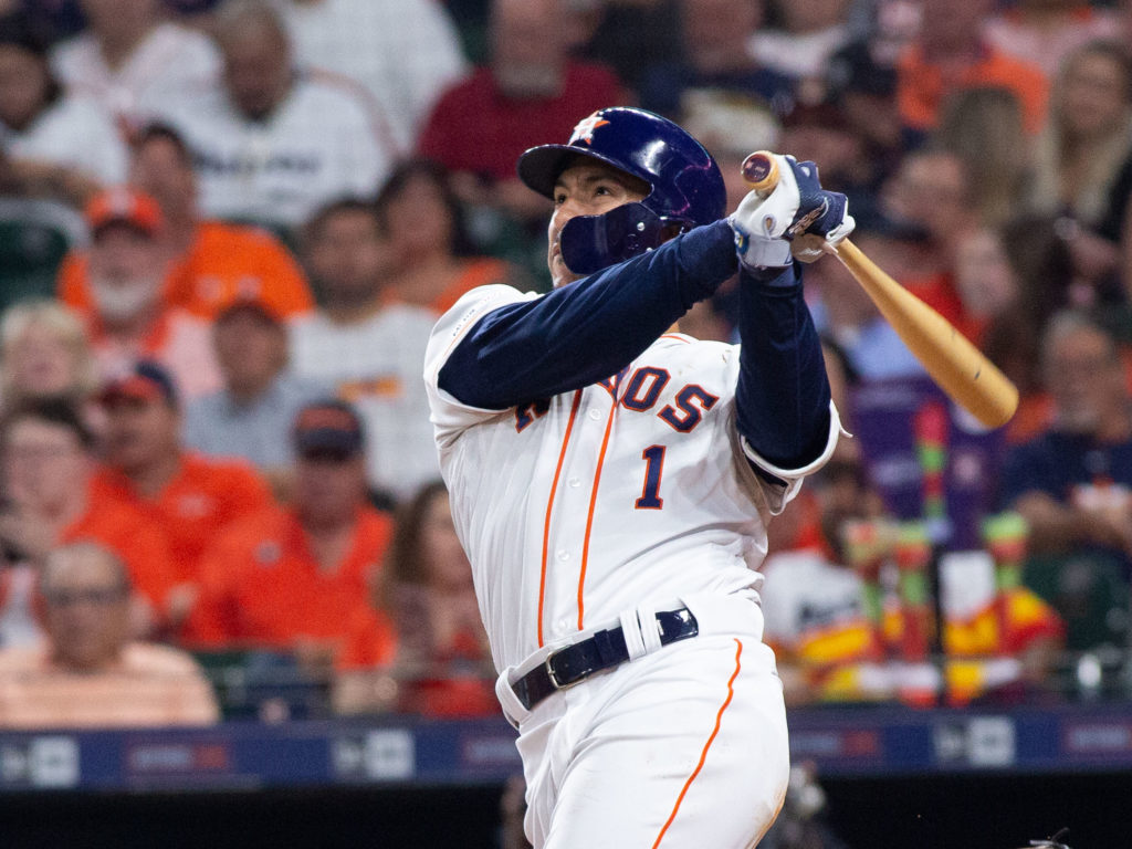 Houston Astros shortstop Carlos Correa is back to attacking baseballs. (Photo by F. Carter Smith)