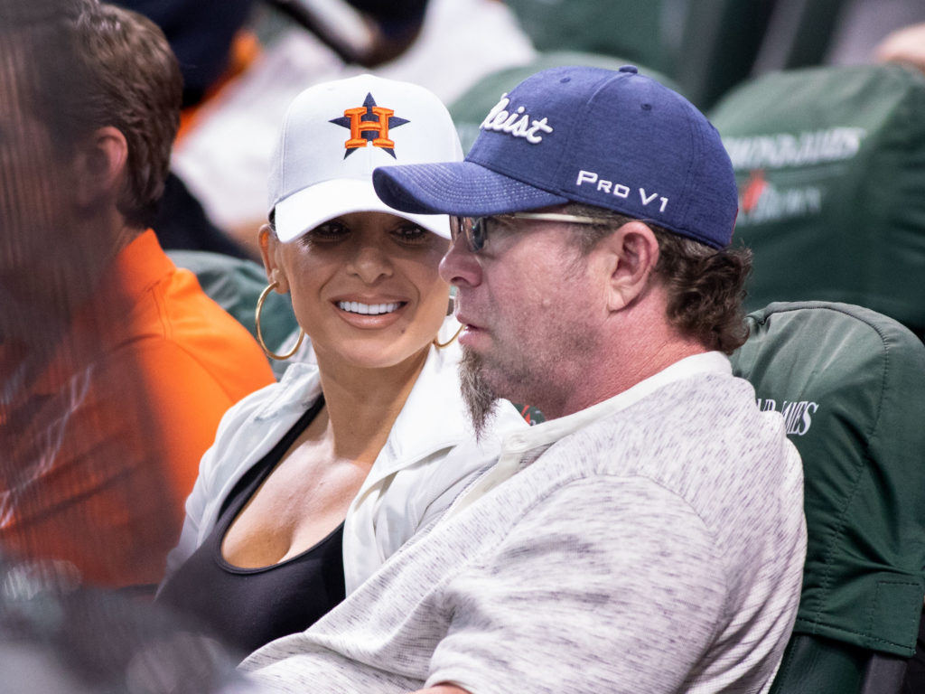 Astros Hall of Famer Jeff Bagwell frequently takes in the action at Astros games. Before this coronavirus season. (Photo by F. Carter Smith)