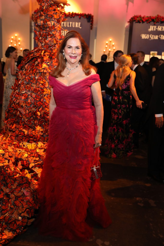 Barbara Van Postman wore a red  Marchesa gown to the Houston Grand Opera Ball. (Photo by Priscilla Dickson)