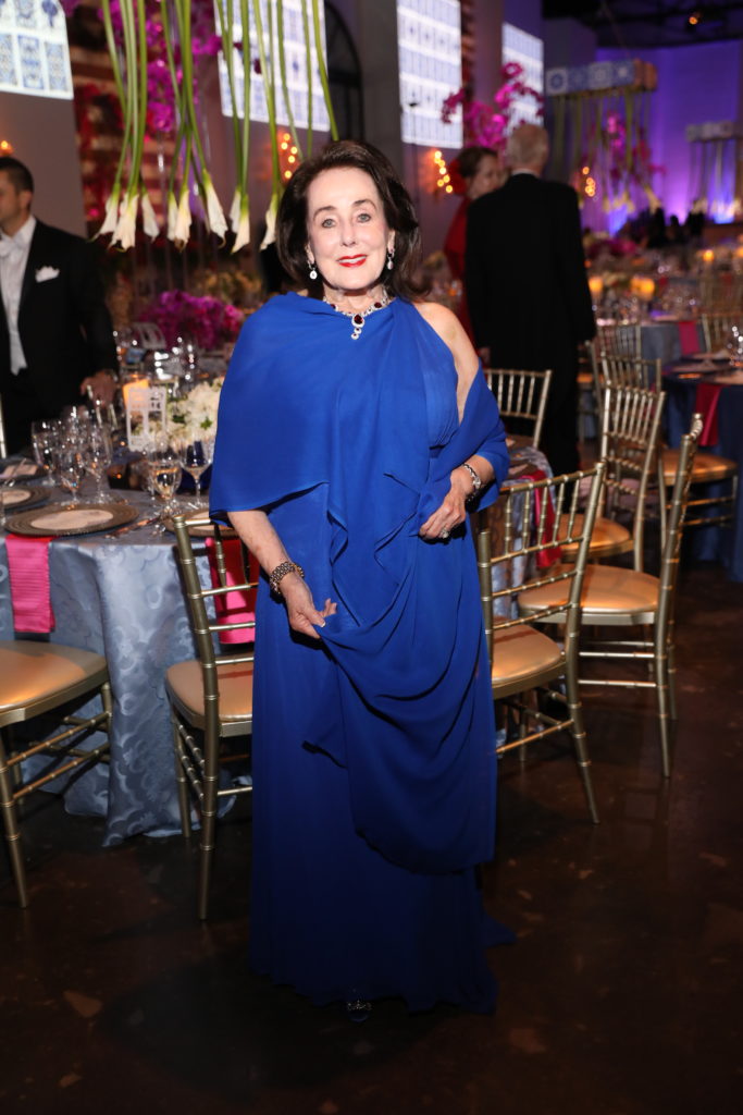 Betty Tutor wore a vintage blue gown to the Houston Grand Opera Ball. (Photo by Priscilla Dickson)