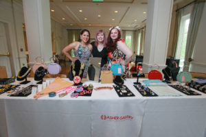 Tarina Frank, Rene Lee Henry, Amanda Shackleford man the Asher Gallery pop-up shop (Photo by Katy Anderson)