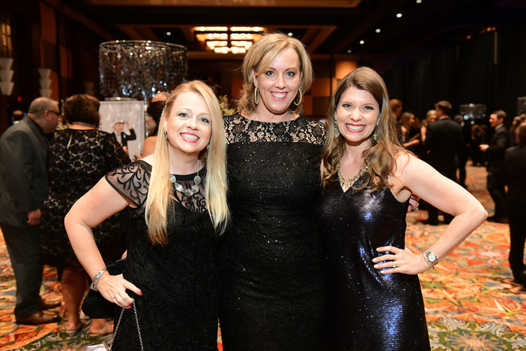 Christy Schnellhardt, Rebecca Brown, Jordan Amis at the 20th anniversary Houston JDRF Promise Ball. (Photo by Daniel Ortiz)