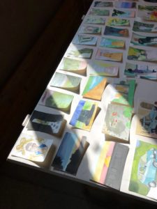 Italian idylls: watercolors completed during the author’s residency at Villa Lena in the Tuscan countryside. (Photo by Bradley Kerl)
