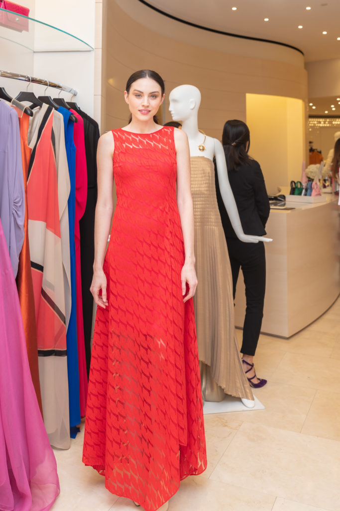 Akris evening looks at the Akris/PaperCity empowering women champagne fête. (Photo by Nathan Colbert)