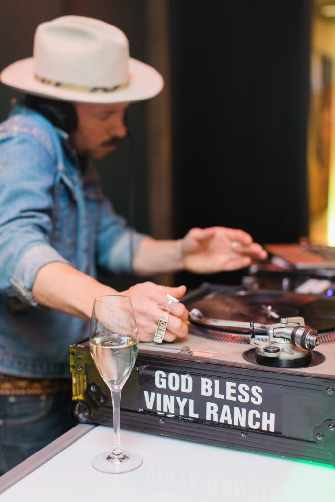 DJ Dave Wrangler of Vinyl Ranch at The Marlowe grand opening. (Photo by Rachel Stubbe Photography)
