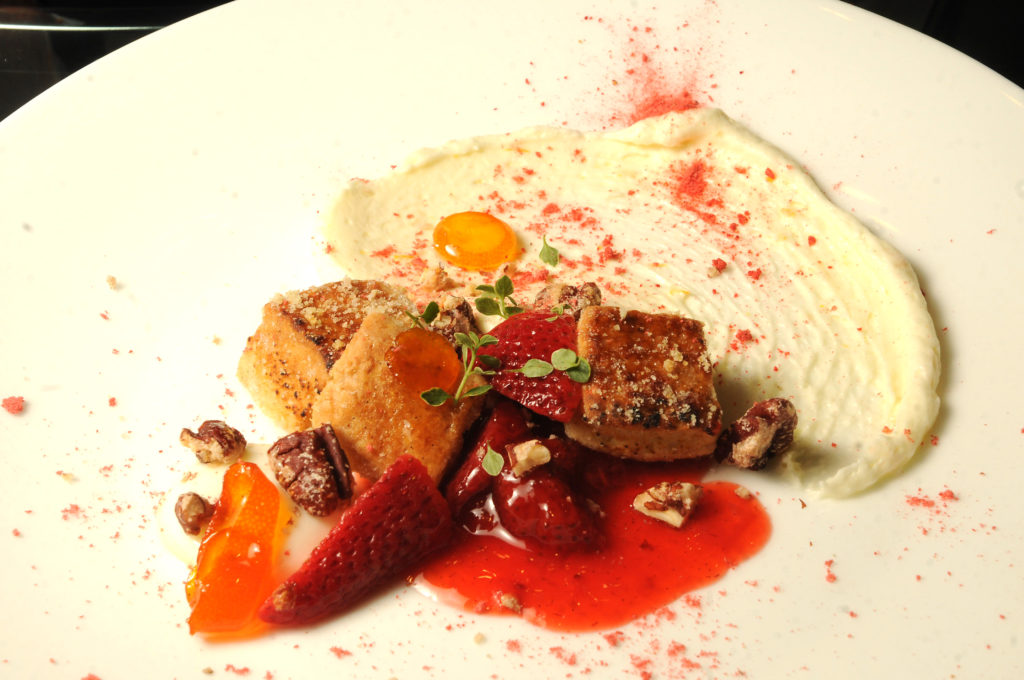 Chef Alyssa Dole's dessert course served at the KNOWAutism dinner. (Photo by Dave Rossman)