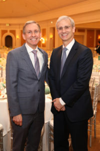 Dr. Peter Pisters, Dr. Fred Lang at the Broach Foundation dinner. (Photo by Priscilla Dickson)