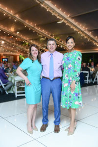 From left to right- Trees For Houston board President, Laura Mayer; Excecutive Director, Barry Ward; Emcee, KHOU anchor Mia Gradney (Photo by Daniel Ortiz)