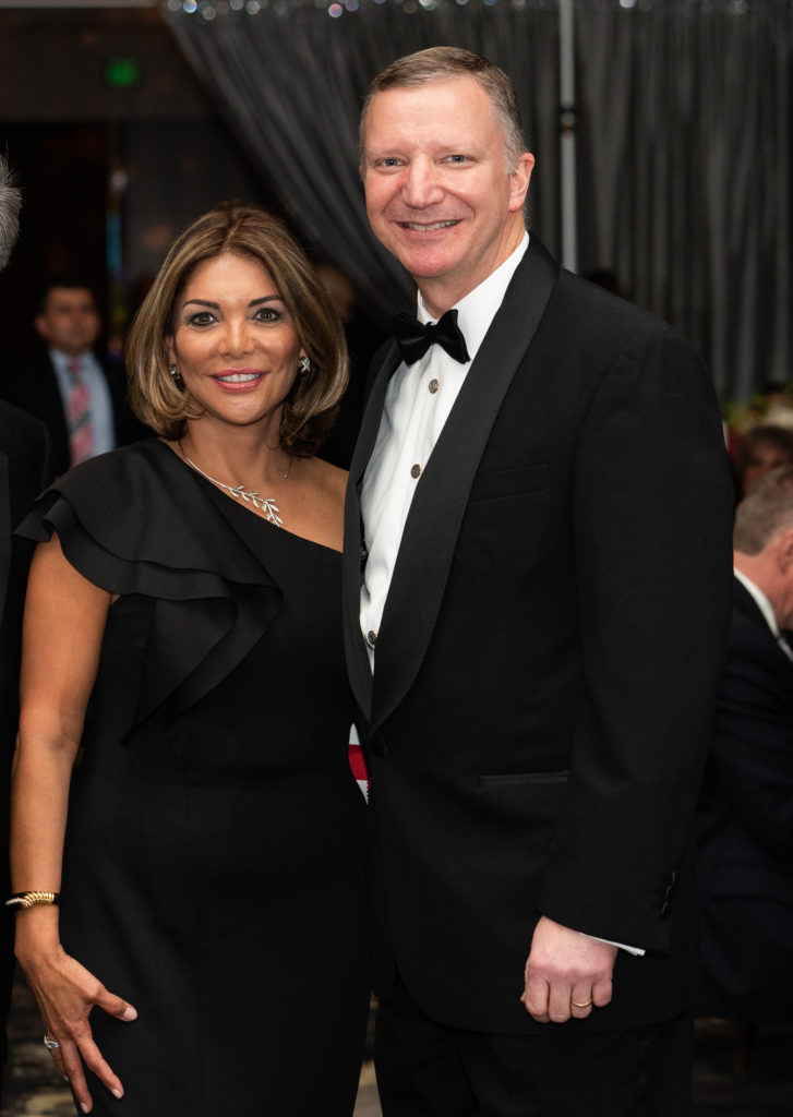 Texas Supreme Court Justices Eva Guzman and Jeff Brown at the University of Houston Law Center gala. (Photo by Jared Jarvis, Jared Jarvis Photography)