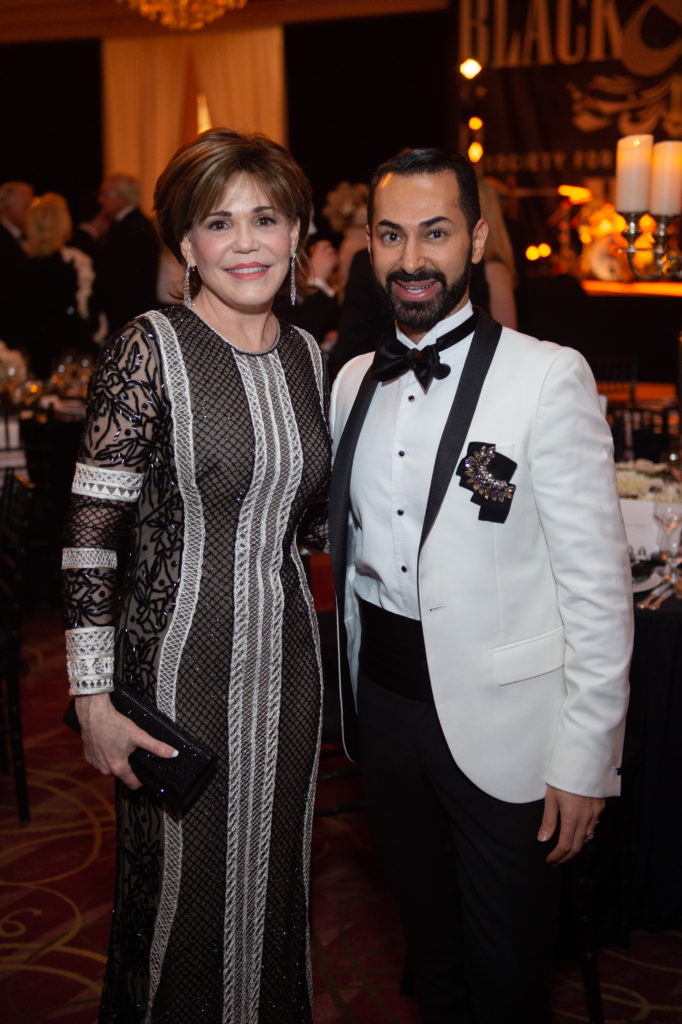 Hallie Vanderhider, Fady Armanious at the Society for the Performing Arts Black & White Ball at Wortham Theater Center. (Photo by Wilson Parish)