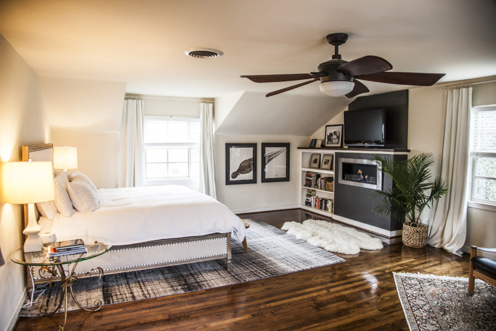 A fireplace in a bedroom. (Photo by Kim Leeson)