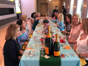 Lunching ladies gather at Balthazar Cellars for a lesson in Veuve Clicquot. (Photo by Shelby Hodge)