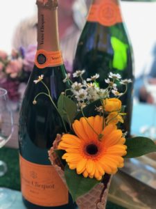 Tabletop decor by Kirksey Gregg for the Veuve Clicquot luncheon at Balthazar Cellars. (Photo by Shelby Hodge)