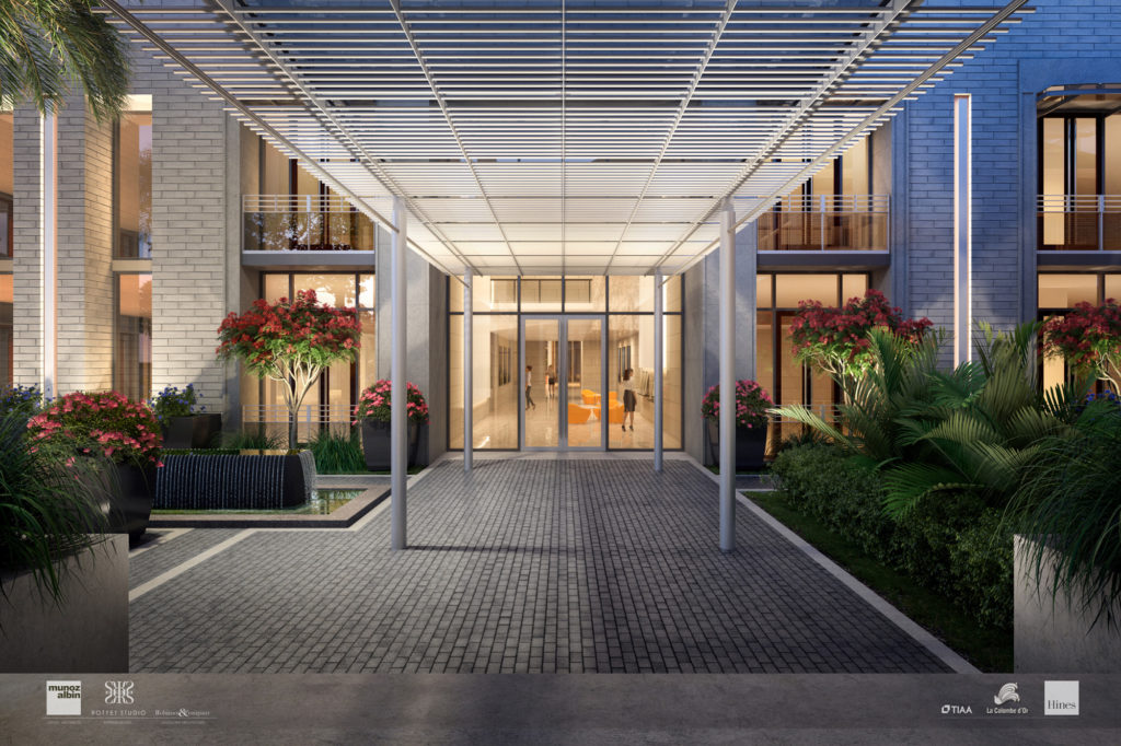 La Colombe d’Or Hotel & Residences Canopy Connector; Rendering Courtesy of Munoz + Albin