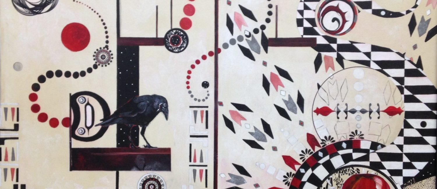 Mary Lou Lusk’s “Jumping Through Wormholes with Raven” (Spring Street, Studio 114)