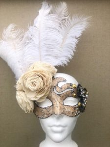 The Alley Theatre commissioned artist Holland Vavra to create masks for special guests at the 2019 ball.