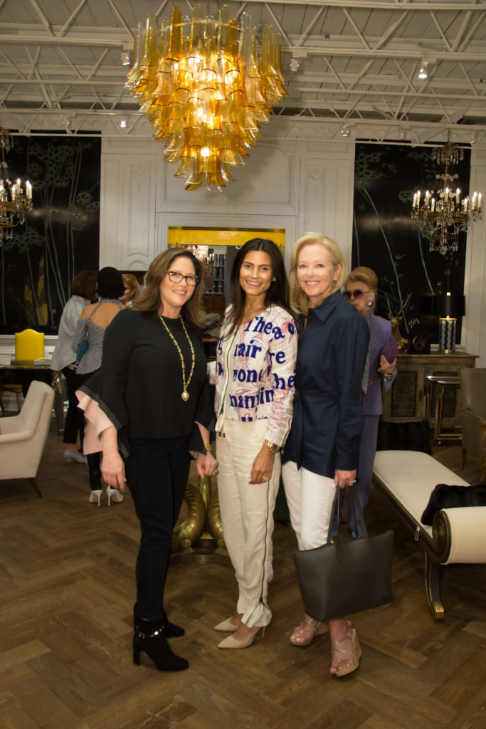 Karen Pulaski, Sabiha Rehmatulla, Laura Sweeney at Becca Cason Thrash's luncheon at Moxie. (Photo by Emile C. Browne)