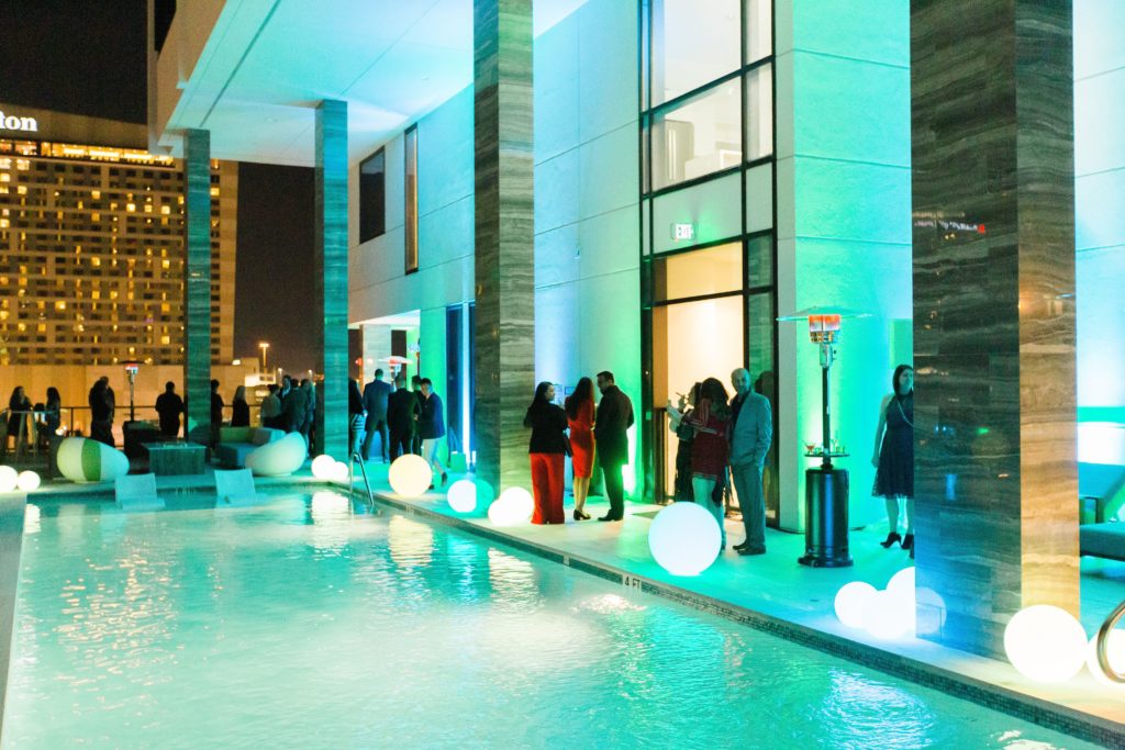Guests at The Marlowe grand opening party poolside. (Photo by Rachel Stubbe Photography)