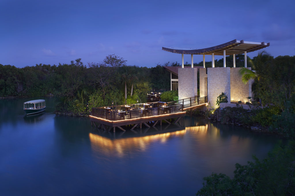 Saffron, Banyan Tree's signature restaurant overlooking the lagoon transports guests to Thailand. (Photo Courtesy of Mayakoba) 