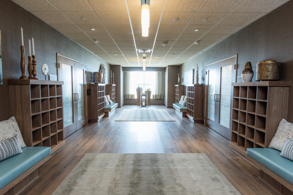 The yoga foyer is a thing of beauty. 