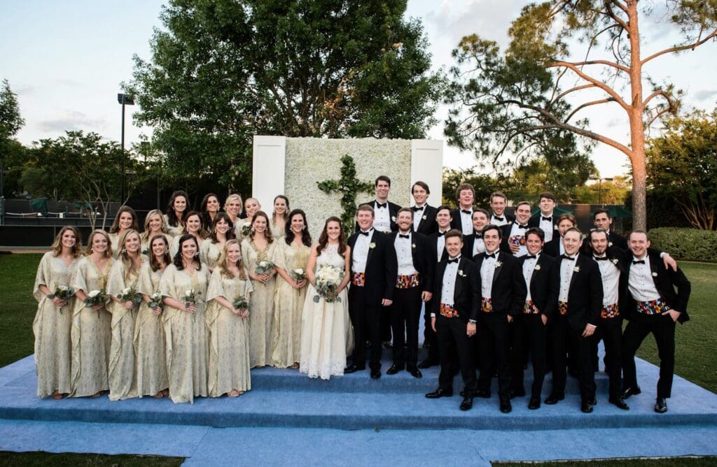 There were 34 members of the wedding party.  (Photo by Chris Bailey )
