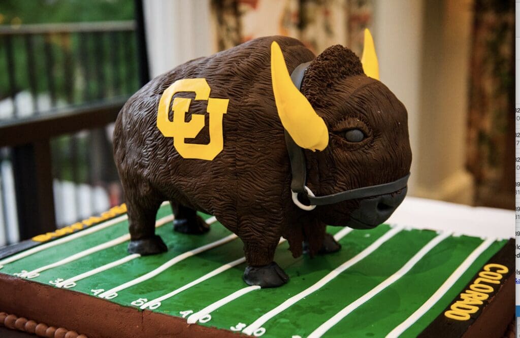 The groom's cake was a nod to The University of Colorado.  (Photo by Chris Bailey )