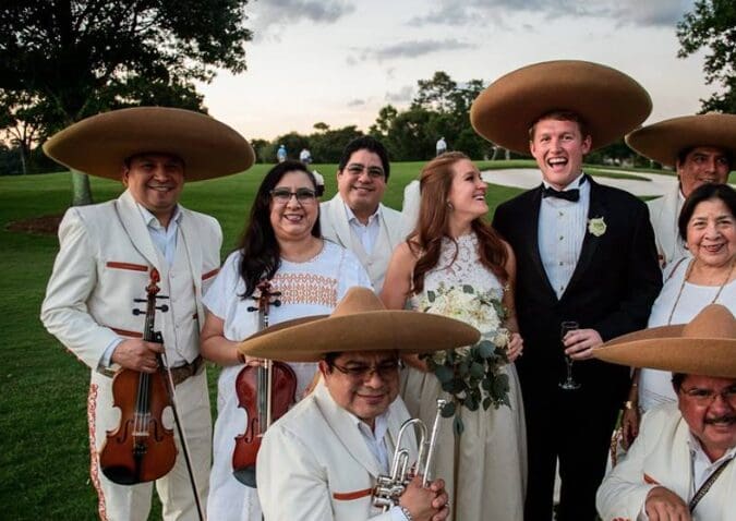 A mariachi band serenaded guests during the cocktail hour.  (Photo by Chris Bailey )