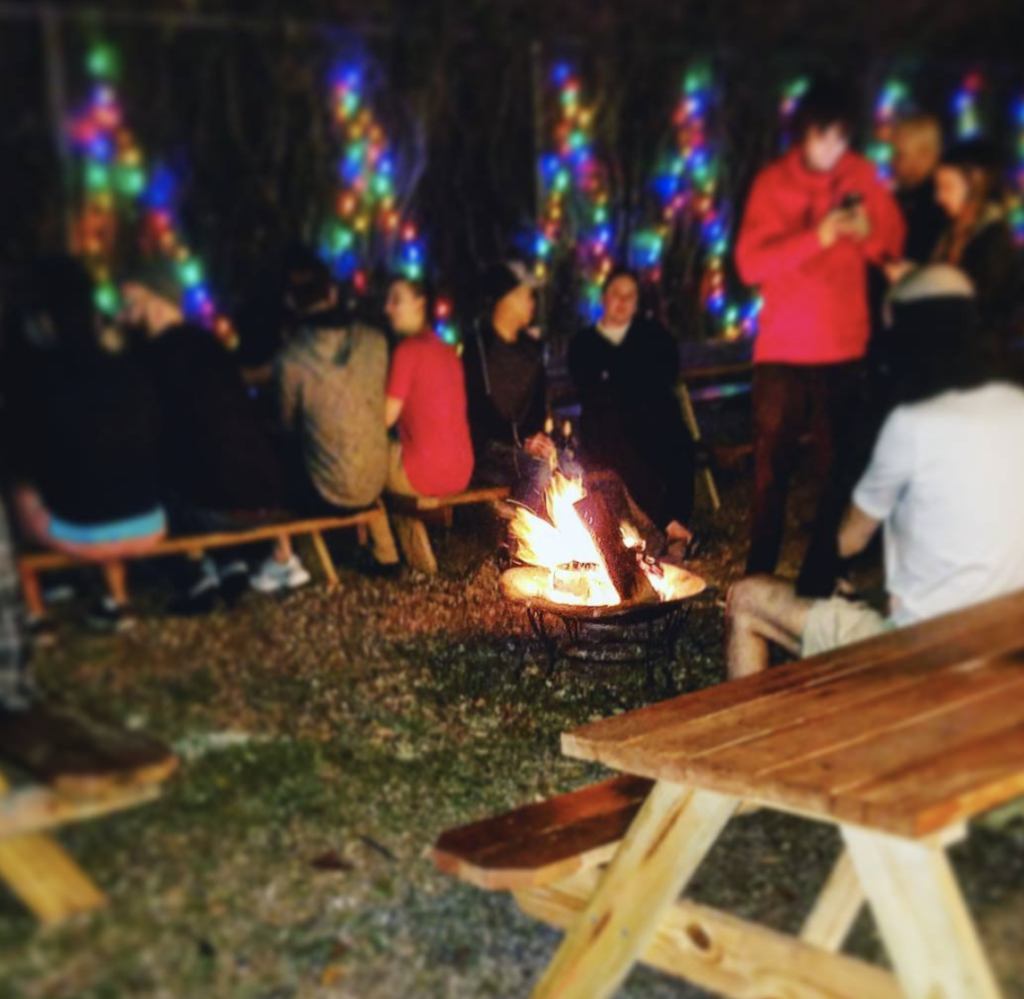 Picnic tables and a fire pit were a must.