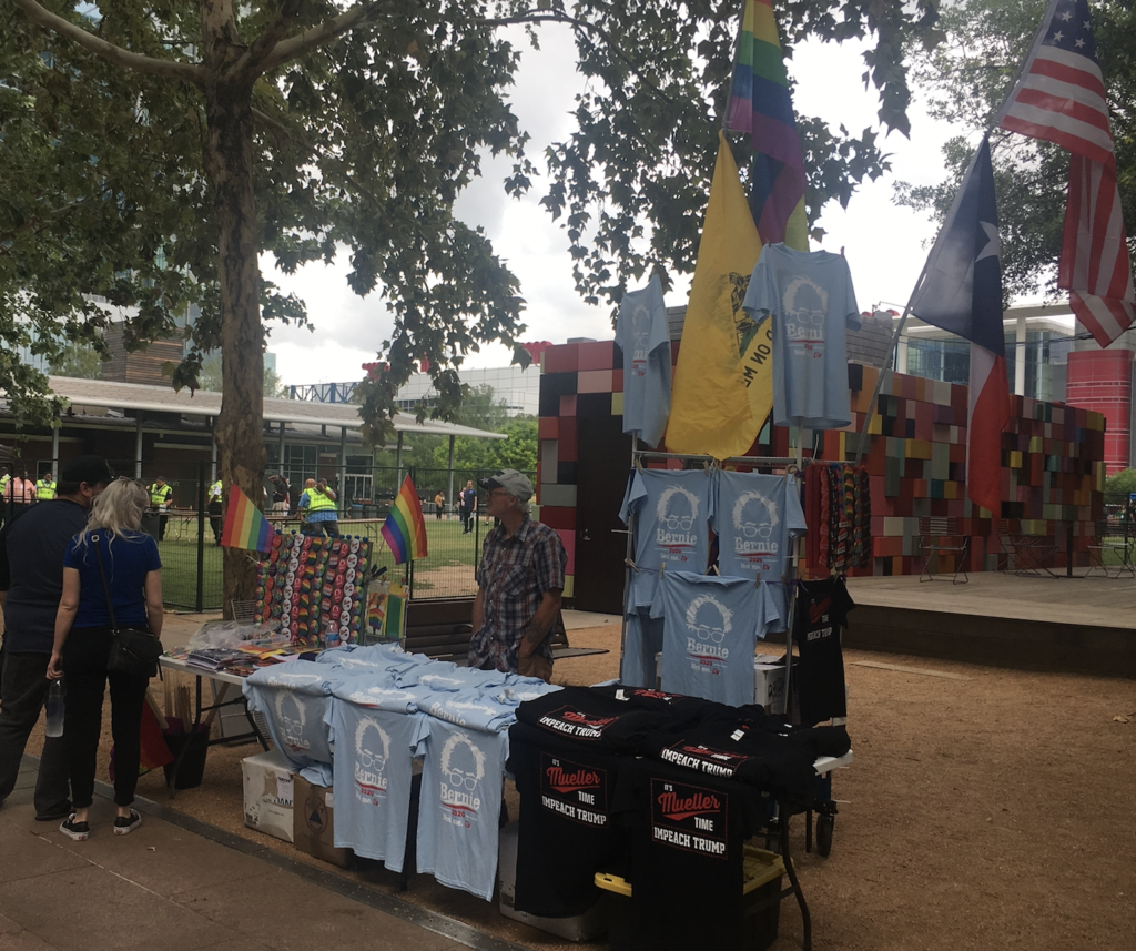 People started gathering in the park at 12. 