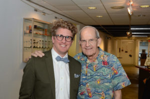 Houston Center for Contemporary Craft director Perry Price and honoree Clint Willour at a Craft Center exhibition opening, summer 2016. (Photo by Roswitha Vogler)