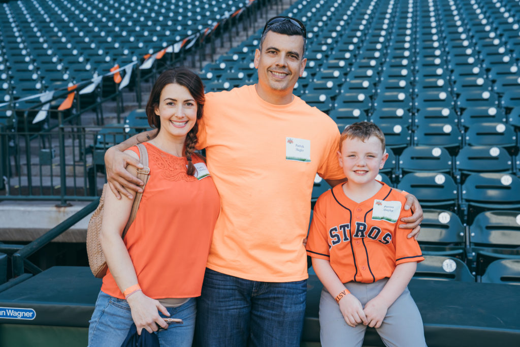 Patrick, Gabriela, and Paxton  Hagler at Minute Maid Park during the Texas Children's Hospital Family Fun Day. (Photo by Chin Phan)
