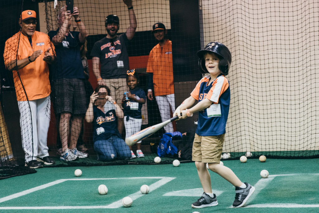 Asher Paul at Minute Maid Park during the Texas Children's Hospital Family Fun Day. (Photo by Chinh Phan)