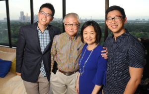 Winston Chang, Peter & Theresa Chang, Spencer Chang on the night of the KNOWAutism dinner. (Photo by Dave Rossman)