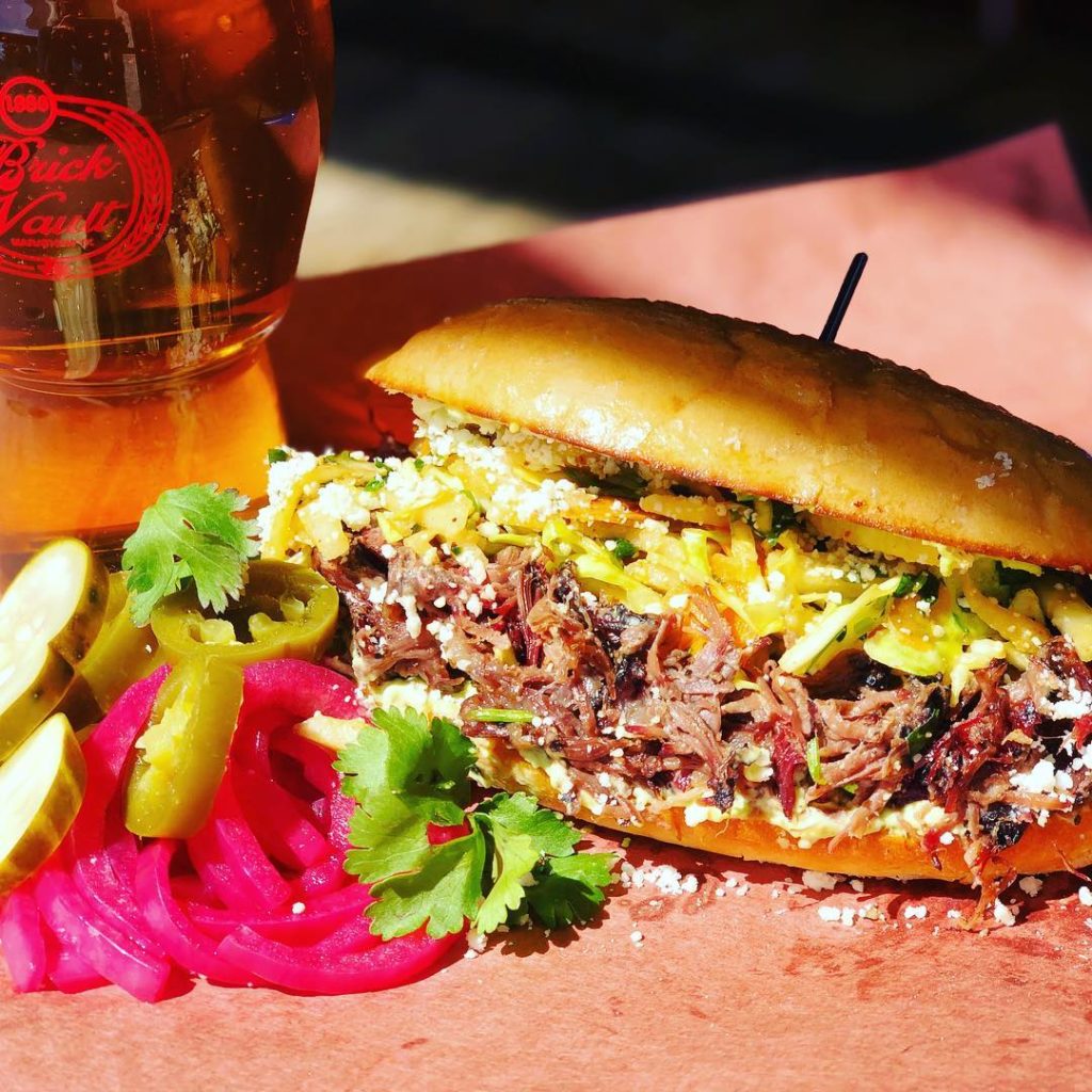 Marathon's Brick Vault Brewery & Barbecue isn't just about house-made sausages — think fresh green beans and six beers on tap. 