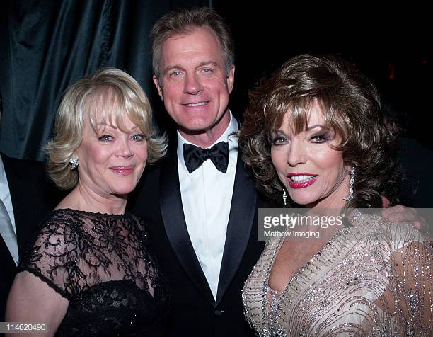 Candy Spelling, Stephen Collins and Joan Collins during 58th Annual Primetime Emmy Awards – Governors Ball at The Shrine Auditorium in Los Angeles, California, United States. (Photo by Mathew Imaging/FilmMagic)