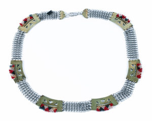 On the silent auction block: Eve France’s “Untitled Necklace” was made in collaboration with artists and artisans including the internationally known Joyce Scott and Hlengiwe Dube.