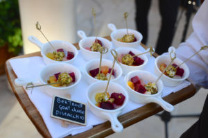 One of many scrumptious appetizers prepared by Hotel Granduca executive chef Maurizio Ferrarese for the Corks & Forks kick-off. (Photo by Roswitha Vogler)