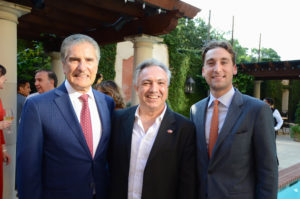 Giorgio Borlenghi, Dr. Fabio Triolo, Alex Borlenghi at the Hotel Granduca kick-off for the American Cancer Society’s Corks & Forks benefit. (Photo by Roswitha Vogler)