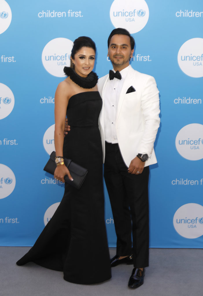 Sneha & Nick Merchant at the 2019 UNICEF Gala at The Post Oak Hotel.  (Photo by Bob Levey/Getty Images for UNICEF)