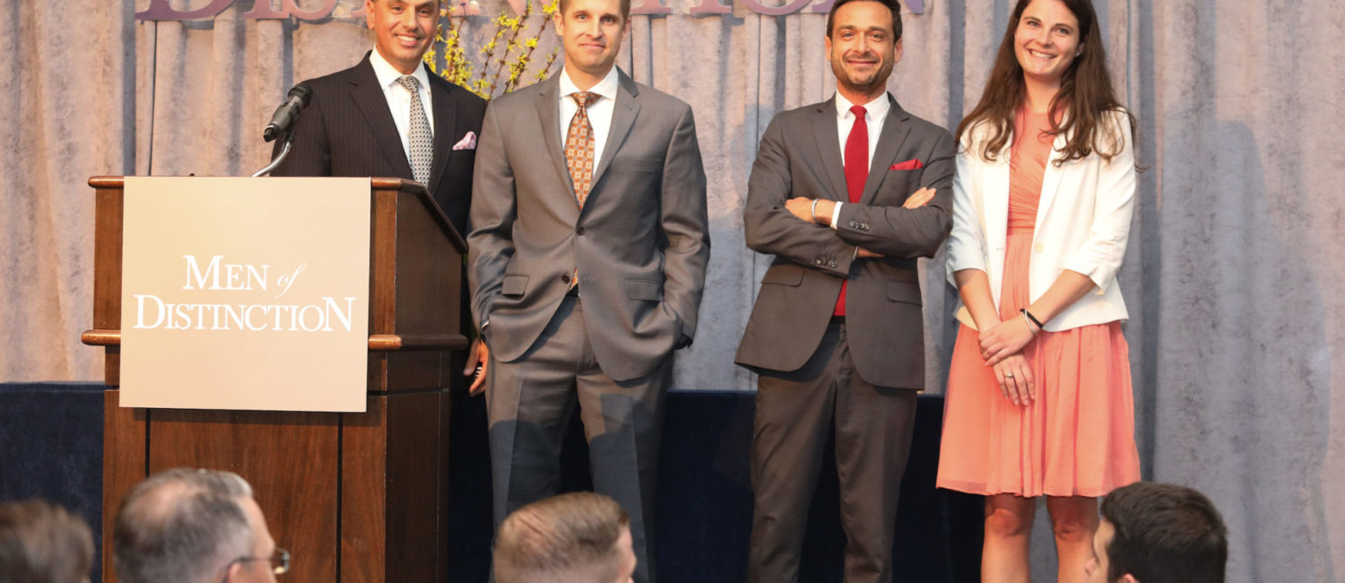 Dr. Devinder Bhatia, Matt Harting, Ennio Tasciotti, Ava Brosovich at the Men of Distinction luncheon. (Photo by Priscilla Dickson)