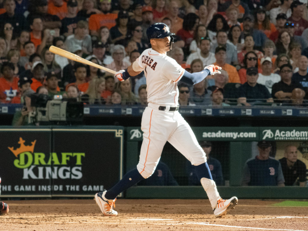 Carlos Correa continues to swing with authority for the Astros. (Photo by F. Carter Smith)