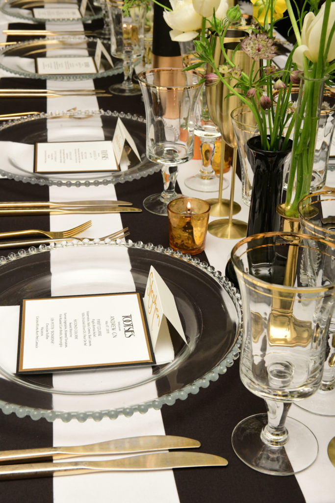 A close-up of the table setting for Tootsies' dinner honoring Andrew Gn. (Photo by Daniel Ortiz)