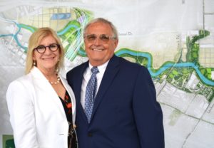 Pat Mione, Dennis Baker at the Buffalo Bayou Partnership dinner at The Dunlavy. (Photo by Trudi Smith)