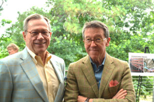 Cliff Helmcamp, Jerry Jeanmard at the Buffalo Bayou Partnership dinner at The Dunlavy. (Photo by Trudi Smith)