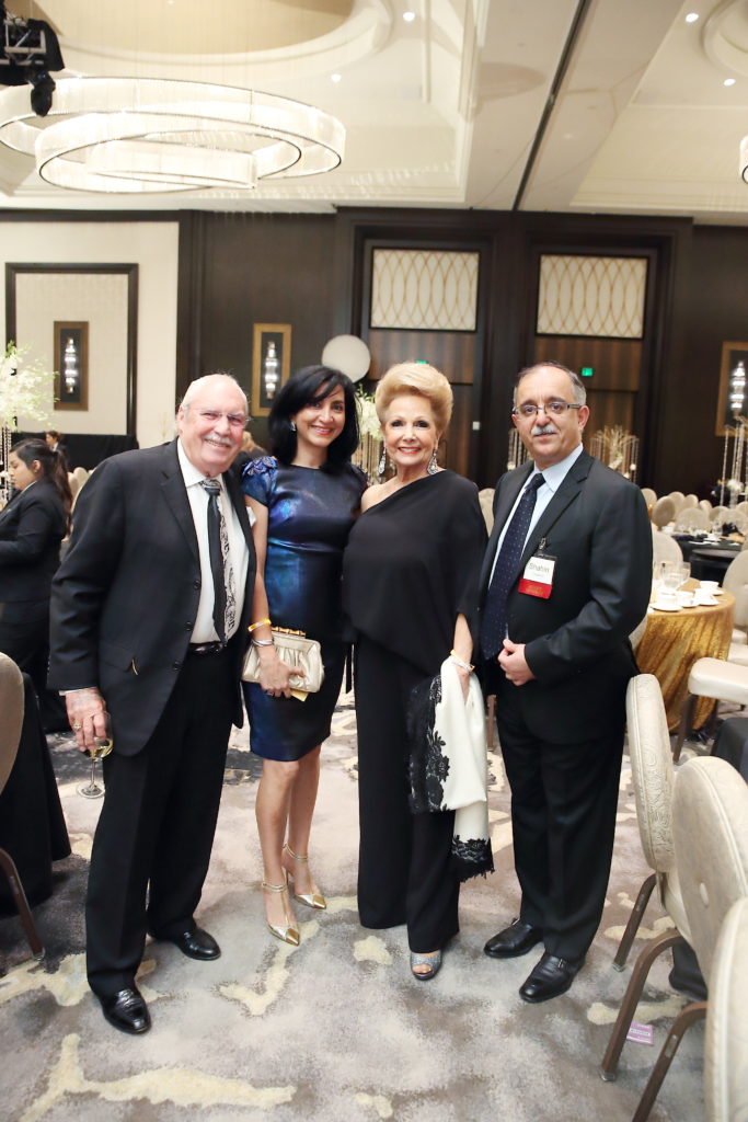 Arthur Baird, Nadia Tajalli, Philamena Baird, Dr. Shahin Tavackoli at the Interfaith Ministries of Greater Houston Tapestry Gala. (Photo by Quy Tran)