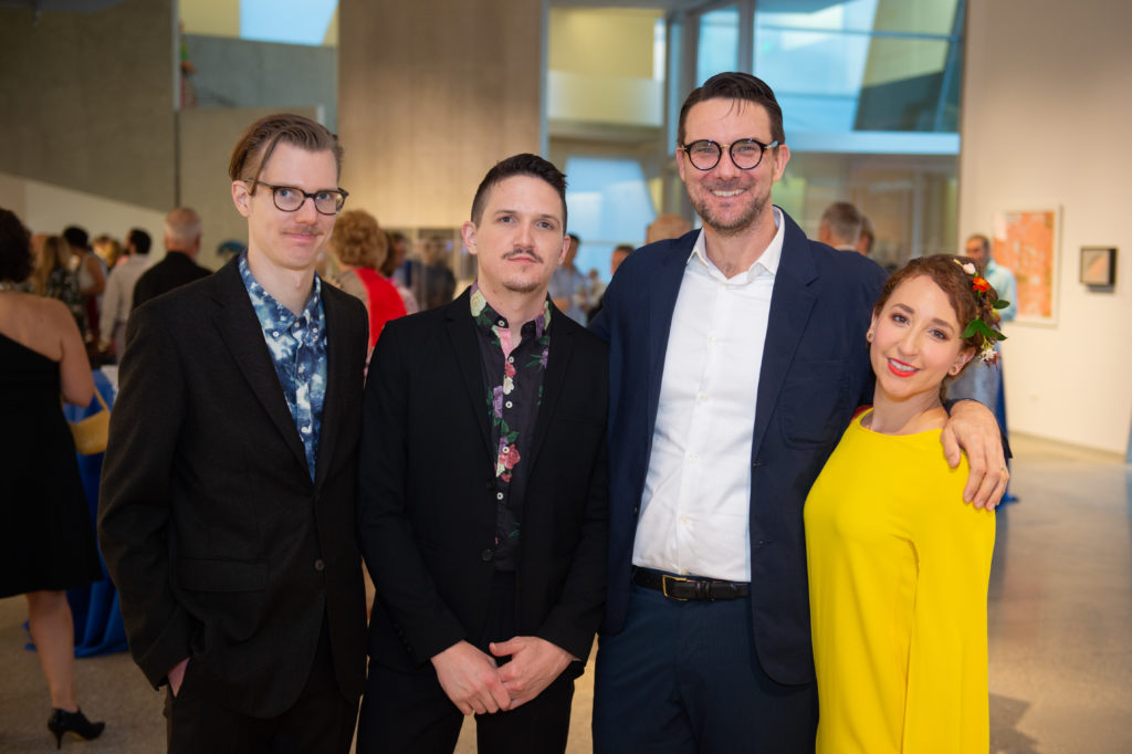 Alex Goss, Ryan Hawk, Jonathan Hopson, Debra Barrera at the Glassell School of Art benefit. (Photo by Wilson Parish)